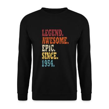 Legend 1954 Birthday legendary since 1954 - Unisex Sweatshirt - black - Front - Alina (178cm) & Michal (187cm)