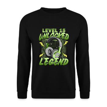 15e anniversaire Gamer - Sweat-shirt Unisexe - noir - Devant - Alina (178cm) & Michal (187cm)