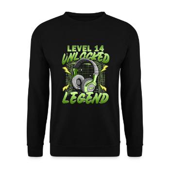 14. Geburtstag Gamer 14 Jahre - Unisex Pullover - Schwarz - Vorne - Alina (178cm) & Michal (187cm)