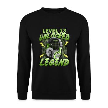 13. Geburtstag Gamer 13 Jahre - Unisex Pullover - Schwarz - Vorne - Alina (178cm) & Michal (187cm)