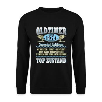 Vintage 1974 Vintage 1974 Birthday 1974 - Unisex Sweatshirt - black - Front - Alina (178cm) & Michal (187cm)