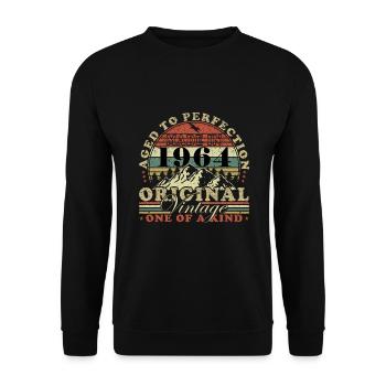 Made in 1964 Vintage Retro 60 Years - Unisex Sweatshirt - black - Front - Alina (178cm) & Michal (187cm)