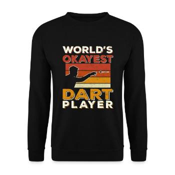 Dart Spieler Dart Sprüche Darts König Dart - Unisex Pullover - Schwarz - Vorne - Alina (178cm) & Michal (187cm)
