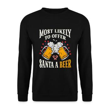 Ugly Xmas Bier Weihnachten - Unisex Pullover - Schwarz - Vorne - Alina (178cm) & Michal (187cm)