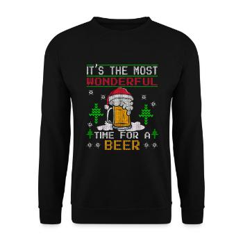 Bière de Noël moche - Sweat-shirt Unisexe - noir - Devant - Alina (178cm) & Michal (187cm)