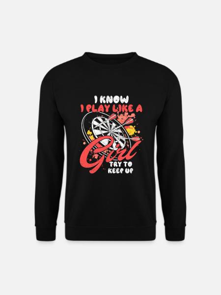 lustiger Dart Spruch Dartpfeile darten Spruch - Unisex Pullover - Schwarz