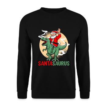 Dinosaur Trex T-Rex Christmas Christmas Xmas - Unisex Sweatshirt - black - Front - Alina (178cm) & Michal (187cm)