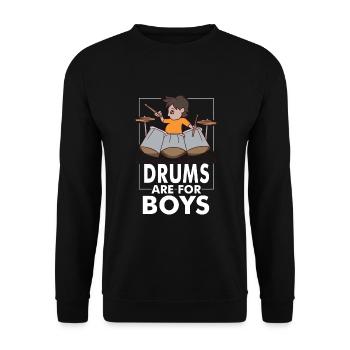 Schlagzeug Drums Drumstick Drummer - Unisex Sweatshirt - black - Front - Alina (178cm) & Michal (187cm)