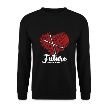 Baby Birth Drums Gift Idea - Unisex Sweatshirt - black - Front - Alina (178cm) & Michal (187cm)