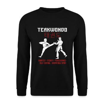 Taekwondo Martial Arts Saying Funny - Unisex Sweatshirt - black - Front - Alina (178cm) & Michal (187cm)