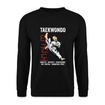 Taekwondo Girl Tae Kwon Do Martial Arts Gift - Unisex Sweatshirt - black - Front - Alina (178cm) & Michal (187cm)