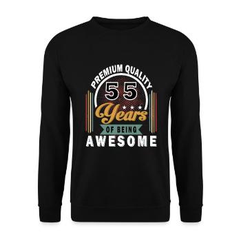 55 Years Saying Funny 55 Birthday Gift - Unisex Sweatshirt - black - Front - Alina (178cm) & Michal (187cm)
