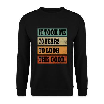 70th Birthday Handsome 1954 Funny 70 Years - Unisex Sweatshirt - black - Front - Alina (178cm) & Michal (187cm)