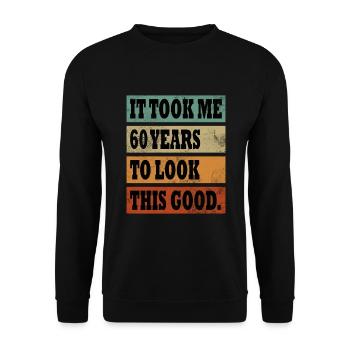 60. Geburtstag Gutaussehend 1964 Lustiges 60 Jahre - Unisex Pullover - Schwarz - Vorne - Alina (178cm) & Michal (187cm)