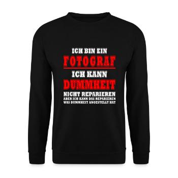 Photographer Saying Hobby Photographer - Unisex Sweatshirt - black - Front - Alina (178cm) & Michal (187cm)