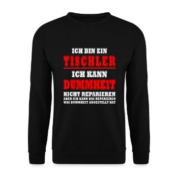 Carpenter Funny Saying Profession Colleague Gift - Unisex Sweatshirt - black - Front - Alina (178cm) & Michal (187cm)