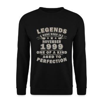 Vintage November 1999 Birthday November 1999 - Unisex Sweatshirt - black - Front - Alina (178cm) & Michal (187cm)
