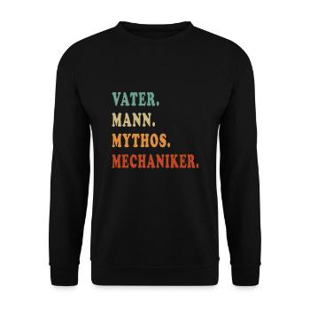 Dad Mechanic Gift Dad Mechanic - Unisex Sweatshirt - black - Front - Alina (178cm) & Michal (187cm)