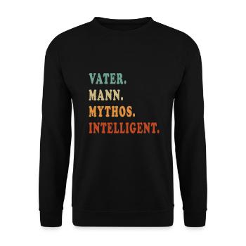 Intelligent Vater Mythos - Unisex Pullover - Schwarz - Vorne - Alina (178cm) & Michal (187cm)