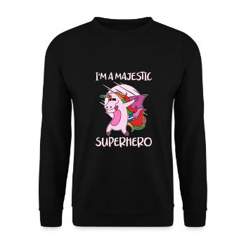 Licorne Super-héros Licornes Licorne Bébé licorne - Sweat-shirt Unisexe - noir - Devant - Alina (178cm) & Michal (187cm)
