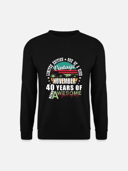 40. Geburtstag 40 Jahre November 1984 - Unisex Pullover - Schwarz