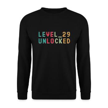 Level 29 Unlocked 29 Birthday Gift - Unisex Sweatshirt - black - Front - Alina (178cm) & Michal (187cm)