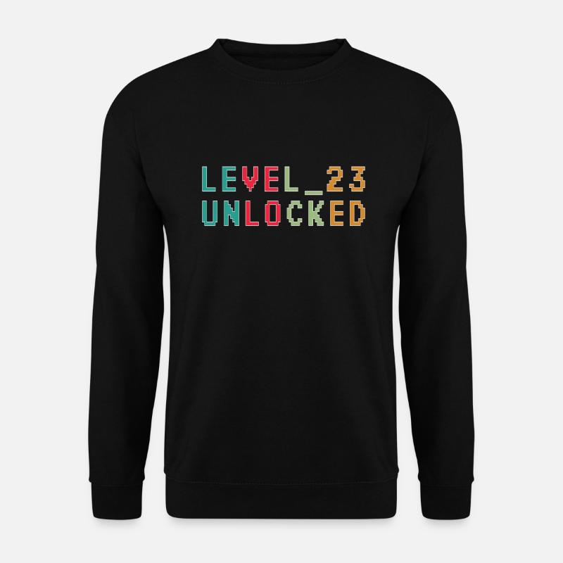 Level 23 Unlocked 23 Jahre Geburtstag Geschenk - Unisex Pullover - Schwarz