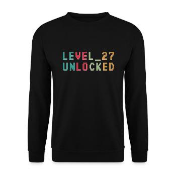 Level 27 Unlocked 27 Birthday - Unisex Sweatshirt - black - Front - Alina (178cm) & Michal (187cm)