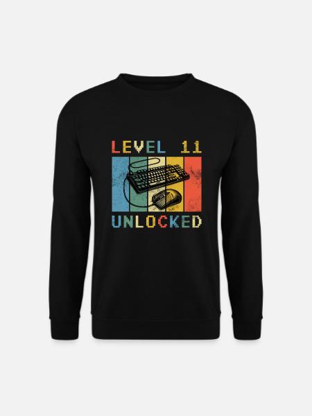 11 Geburtstag Gamer Level 11 Freigeschaltet - Unisex Pullover - Schwarz
