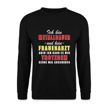 Metallbauer - Unisex Pullover - Schwarz - Vorne - Alina (178cm) & Michal (187cm)