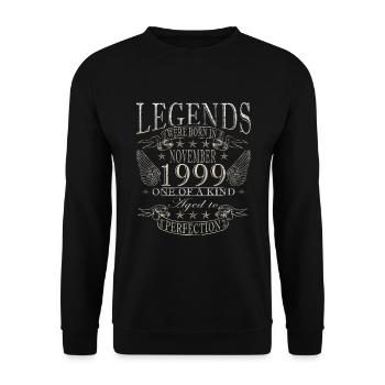November 1999 Original 25th Anniversary Gift - Unisex Sweatshirt - black - Front - Alina (178cm) & Michal (187cm)