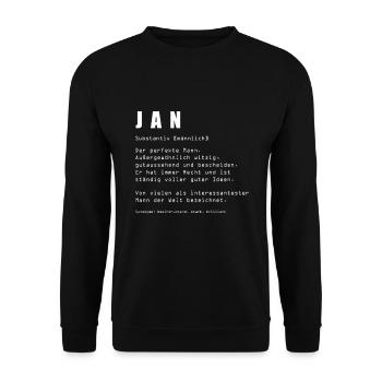 Jan Name Design - Unisex Pullover - Schwarz - Vorne - Alina (178cm) & Michal (187cm)