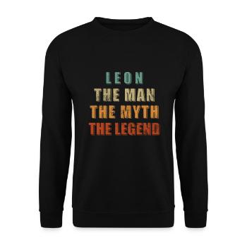 Léon L’homme Le mythe La légende - Sweat-shirt Unisexe - noir - Devant - Alina (178cm) & Michal (187cm)