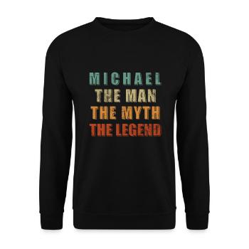 Michael, Mann Mythos Legende, lustig Bester Name M - Unisex Pullover - Schwarz - Vorne - Alina (178cm) & Michal (187cm)
