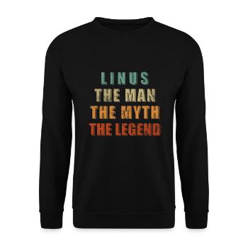Man Myth Legend Linus - Unisex Sweatshirt - black - Front - Alina (178cm) & Michal (187cm)
