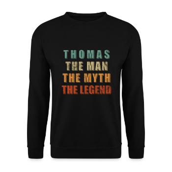 Thomas Mann Mythos Legende Vorname Name - Unisex Pullover - Schwarz - Vorne - Alina (178cm) & Michal (187cm)