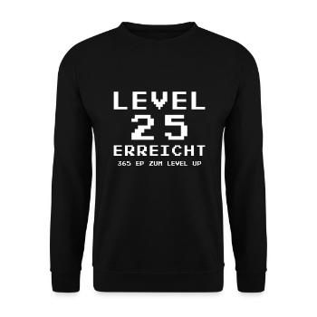 Level 25 Erreicht Gamer - Unisex Pullover - Schwarz - Vorne - Alina (178cm) & Michal (187cm)