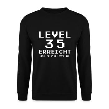 Le niveau 35 a été atteint - Cadeau - Sweat-shirt Unisexe - noir - Devant - Alina (178cm) & Michal (187cm)