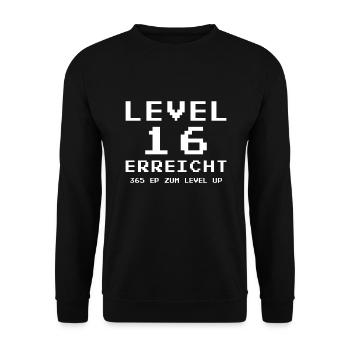 Niveau 16 Atteint 16e anniversaire Gamer Gaming - Sweat-shirt Unisexe - noir - Devant - Alina (178cm) & Michal (187cm)