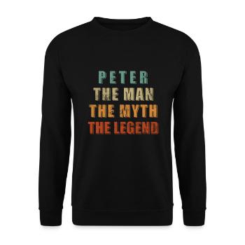 Peter Name Gift Saying Funny - Unisex Sweatshirt - black - Front - Alina (178cm) & Michal (187cm)