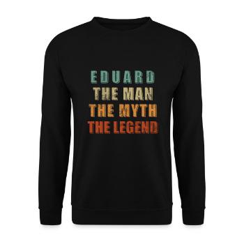 Eduard Name Gift - Unisex Sweatshirt - black - Front - Alina (178cm) & Michal (187cm)
