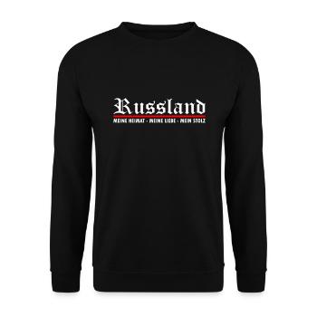 Russland meine Heimat - Unisex Pullover - Schwarz - Vorne - Alina (178cm) & Michal (187cm)