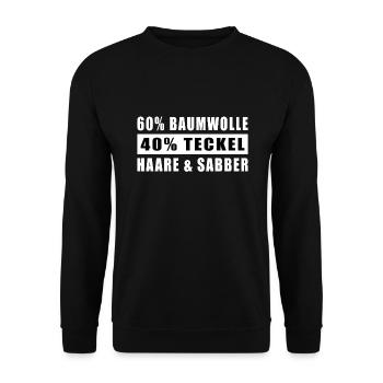 Zwergdackel lustig Teckel Dachshund - Unisex Pullover - Schwarz - Vorne - Alina (178cm) & Michal (187cm)