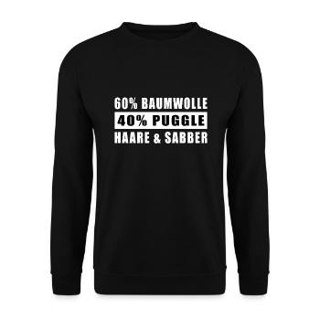 Puggle lustiger Spruch Hunde Hundebesitzer - Unisex Pullover - Schwarz - Vorne - Alina (178cm) & Michal (187cm)