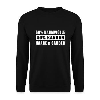 Kanaan lustiger Spruch Hunde Hundebesitzer - Unisex Pullover - Schwarz - Vorne - Alina (178cm) & Michal (187cm)