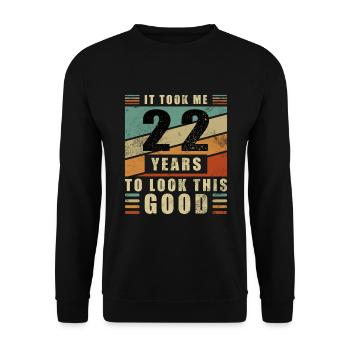 22 ans d’anniversaire mari cadeau hommes drôle - Sweat-shirt Unisexe - noir - Devant - Alina (178cm) & Michal (187cm)