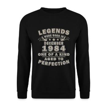 December 1984 birthday December 1984 December - Unisex Sweatshirt - black - Front - Alina (178cm) & Michal (187cm)