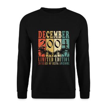 Décembre 2004 Vintage 20th Cadeau Anniversaire - Sweat-shirt Unisexe - noir - Devant - Alina (178cm) & Michal (187cm)