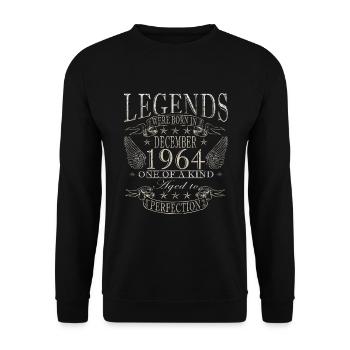 Décembre 1964 Jubilé 1964 Légendes Décembre - Sweat-shirt Unisexe - noir - Devant - Alina (178cm) & Michal (187cm)