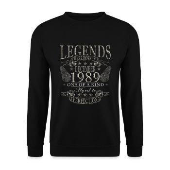 Décembre 1989 Jubilé 1989 Légendes Décembre - Sweat-shirt Unisexe - noir - Devant - Alina (178cm) & Michal (187cm)